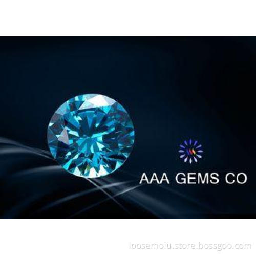 Blue 8mm Moissanite Gemstones Excellent Grade Forever Brill